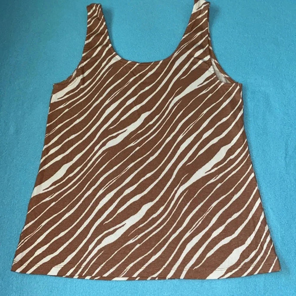 A NEW DAY rib knit zebra print square neckline tank top very soft NEW size XL - Picture 4 of 10